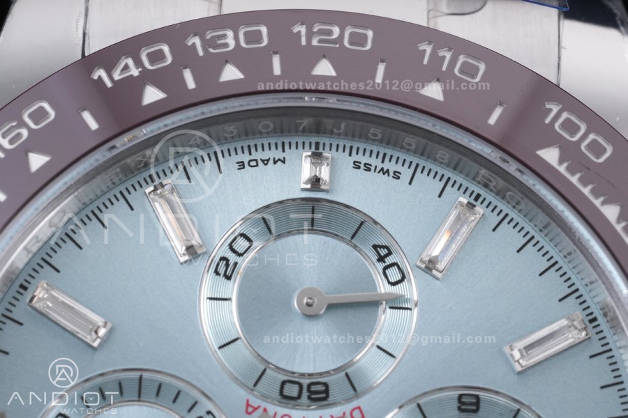 Daytona 116506 Brown Ceramic BTF 1:1 Best Edition Ice Blue Dial Crystal Marker on SS Bracelet DD4130 V2