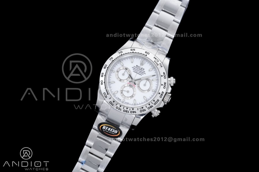 Daytona 116520 904 SS BTF 1:1 Best Edition White Dial On 904L SS Bracelet DD4130