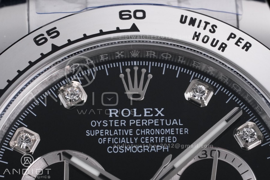 Daytona 116509 BTF 1:1 Best Edition 904L SS Case and Bracelet Black Diamonds Dial DD4130
