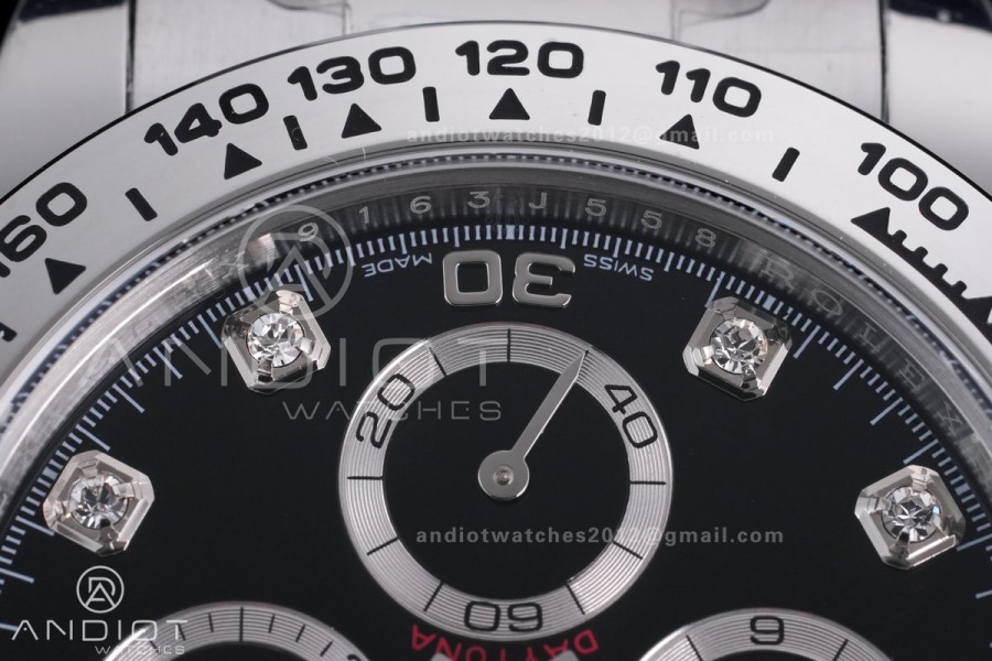 Daytona 116509 BTF 1:1 Best Edition 904L SS Case and Bracelet Black Diamonds Dial DD4130
