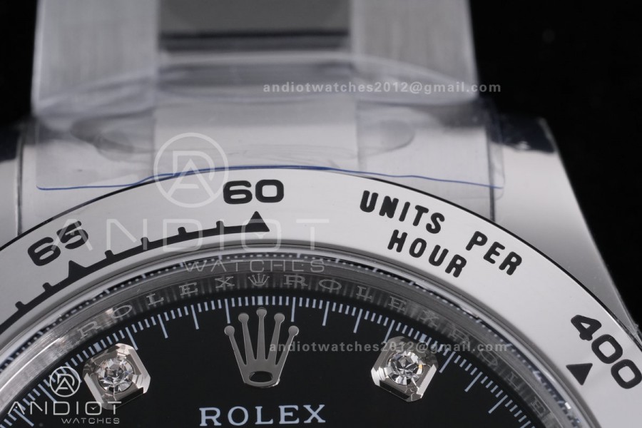 Daytona 116509 BTF 1:1 Best Edition 904L SS Case and Bracelet Black Diamonds Dial DD4130