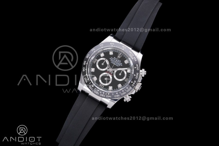 Daytona 116519 BTF 1:1 Best Edition Black Diamonds Dial on Oysterflex Rubber Strap DD4130