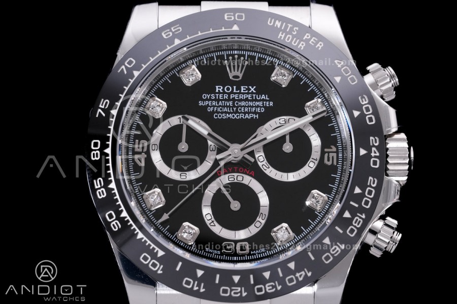 Daytona 116519 BTF 1:1 Best Edition Black Diamonds Dial on Oysterflex Rubber Strap DD4130