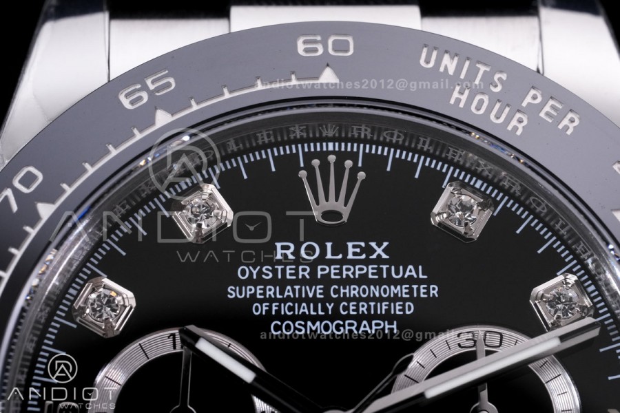 Daytona 116519 BTF 1:1 Best Edition Black Diamonds Dial on Oysterflex Rubber Strap DD4130