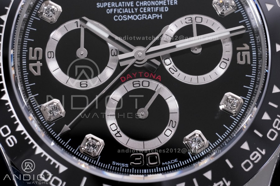 Daytona 116519 BTF 1:1 Best Edition Black Diamonds Dial on Oysterflex Rubber Strap DD4130