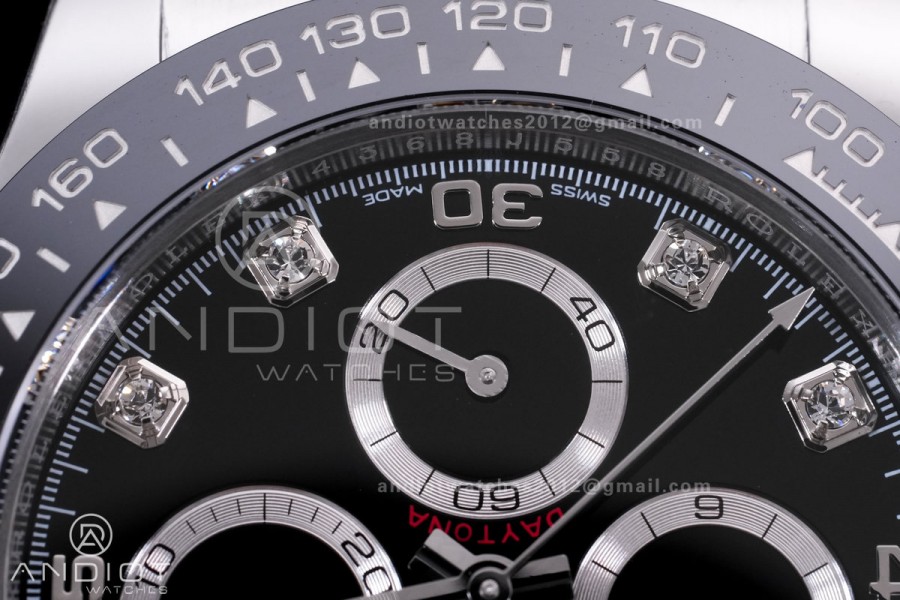 Daytona 116519 BTF 1:1 Best Edition Black Diamonds Dial on Oysterflex Rubber Strap DD4130