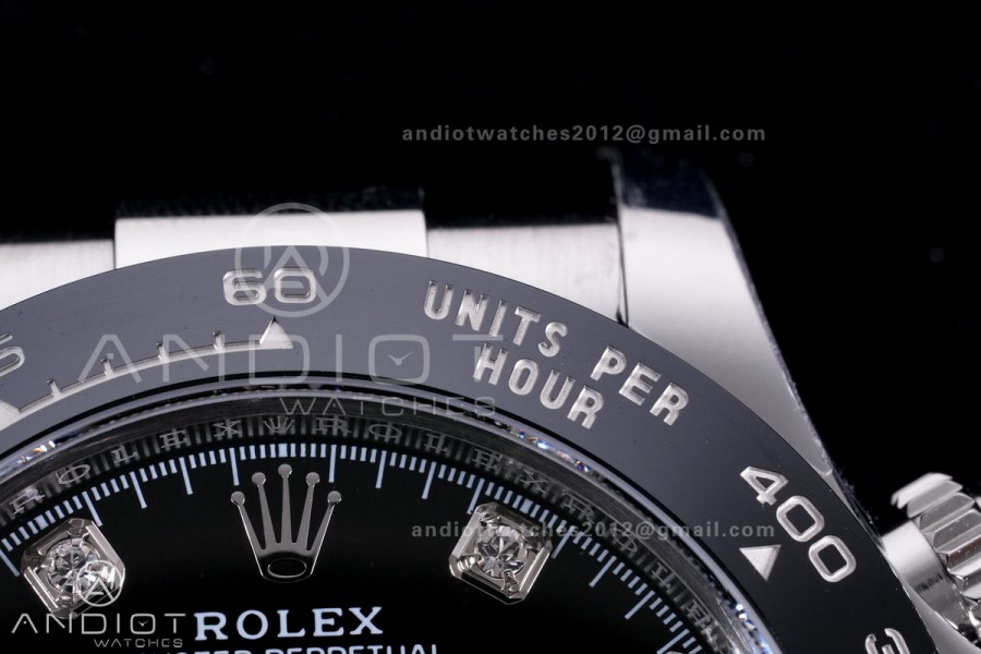 Daytona 116519 BTF 1:1 Best Edition Black Diamonds Dial on Oysterflex Rubber Strap DD4130