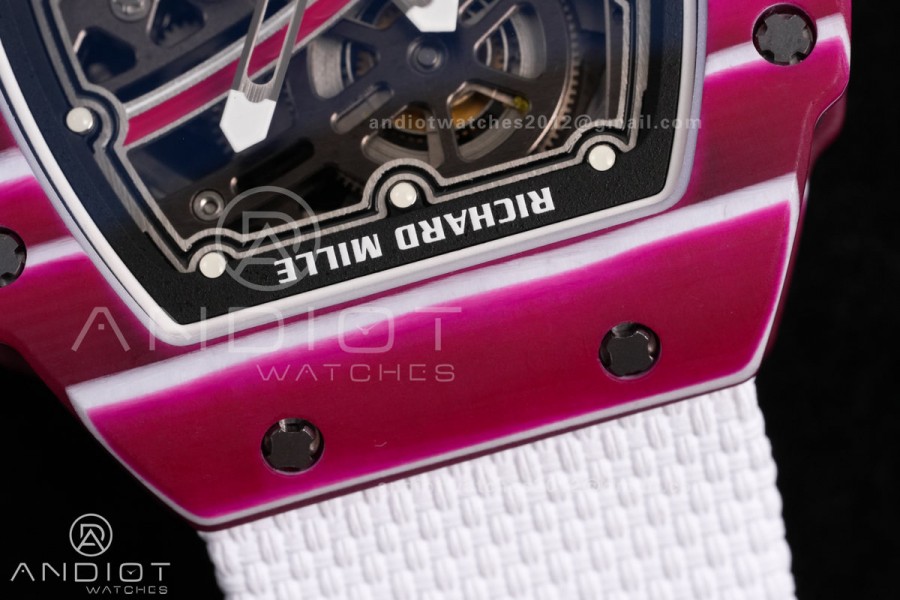 Custom Made RM67-02 Mutaz Essa Red NTPT on White Nylon strap CRMA7 Clone