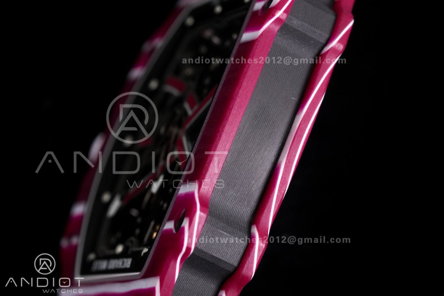 Custom Made RM67-02 Mutaz Essa Red NTPT on White Nylon strap CRMA7 Clone
