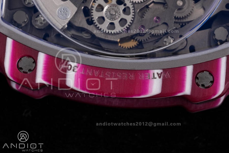 Custom Made RM67-02 Mutaz Essa Red NTPT on White Nylon strap CRMA7 Clone