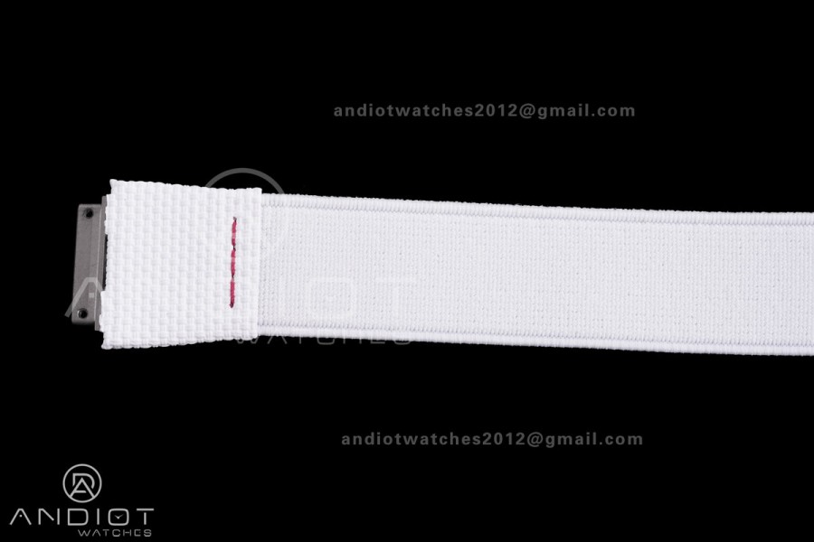 Custom Made RM67-02 Mutaz Essa Red NTPT on White Nylon strap CRMA7 Clone
