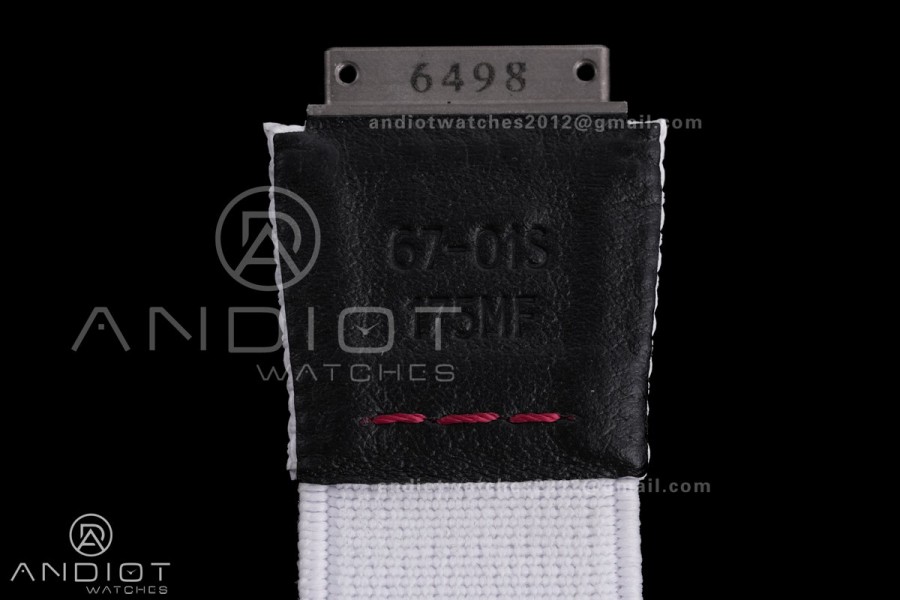 Custom Made RM67-02 Mutaz Essa Red NTPT on White Nylon strap CRMA7 Clone