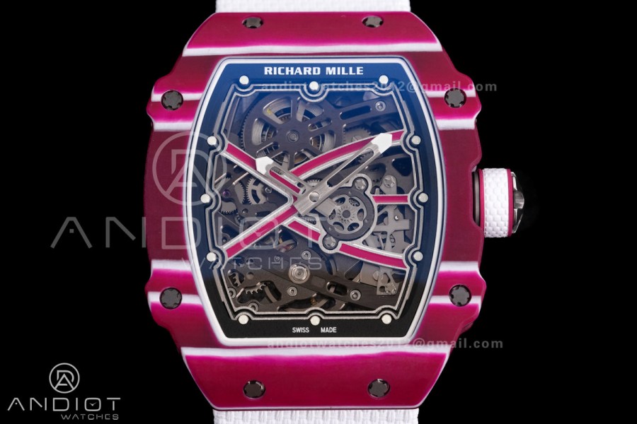 Custom Made RM67-02 Mutaz Essa Red NTPT on White Nylon strap CRMA7 Clone