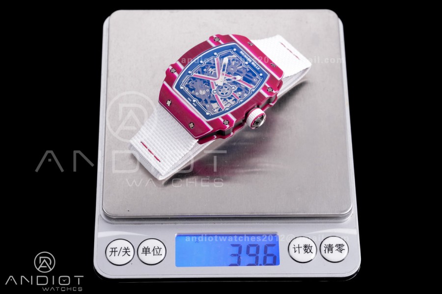 Custom Made RM67-02 Mutaz Essa Red NTPT on White Nylon strap CRMA7 Clone