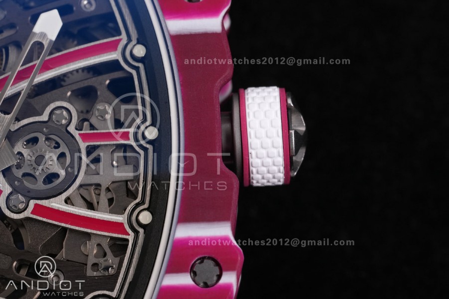 Custom Made RM67-02 Mutaz Essa Red NTPT on White Nylon strap CRMA7 Clone