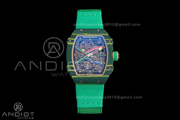 Custom Made RM67-02 Green NTPT Wayde van Niekerk on Green Nylon strap CRMA7 Clone