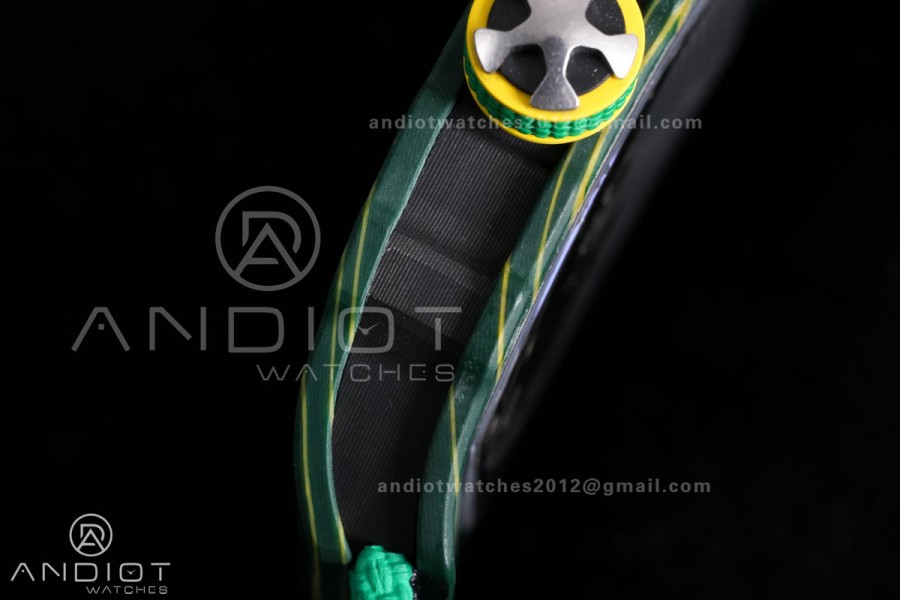 Custom Made RM67-02 Green NTPT Wayde van Niekerk on Green Nylon strap CRMA7 Clone