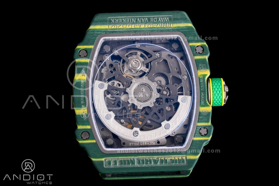 Custom Made RM67-02 Green NTPT Wayde van Niekerk on Green Nylon strap CRMA7 Clone