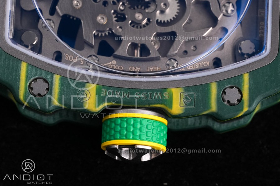 Custom Made RM67-02 Green NTPT Wayde van Niekerk on Green Nylon strap CRMA7 Clone