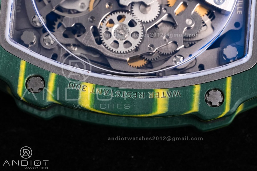 Custom Made RM67-02 Green NTPT Wayde van Niekerk on Green Nylon strap CRMA7 Clone