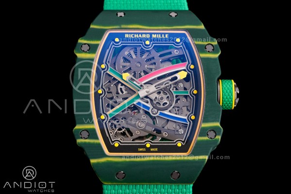 Custom Made RM67-02 Green NTPT Wayde van Niekerk on Green Nylon strap CRMA7 Clone