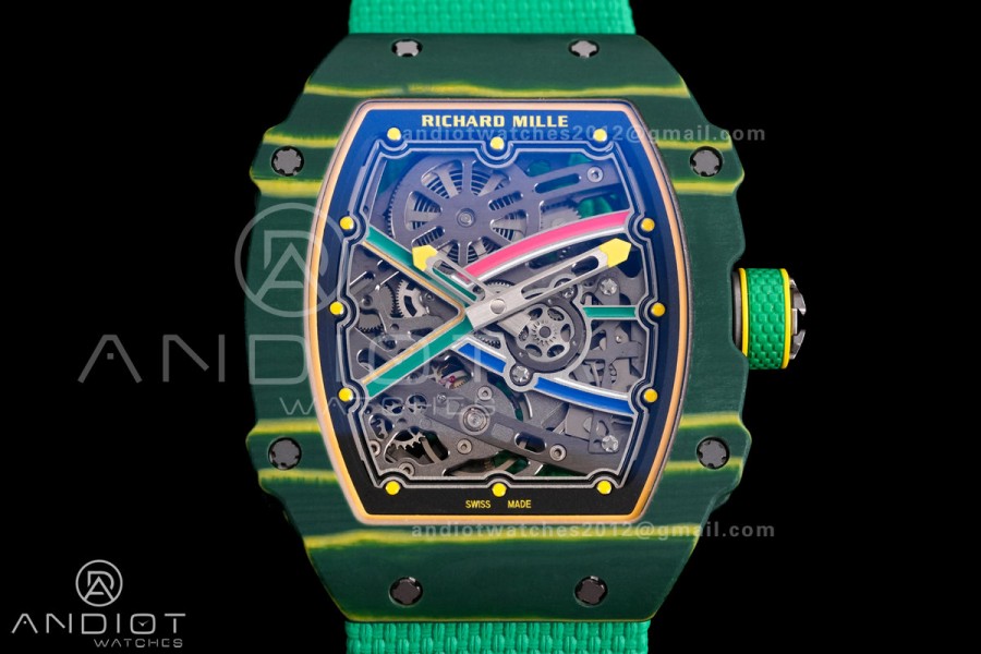 Custom Made RM67-02 Green NTPT Wayde van Niekerk on Green Nylon strap CRMA7 Clone