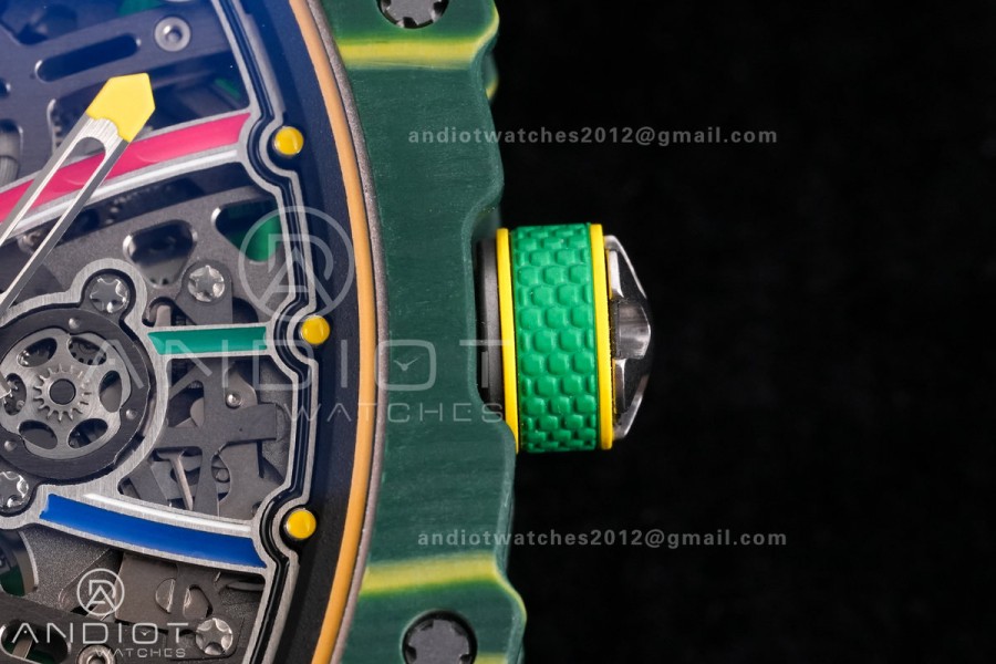 Custom Made RM67-02 Green NTPT Wayde van Niekerk on Green Nylon strap CRMA7 Clone