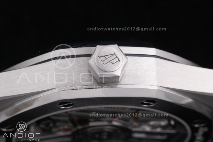 Royal Oak 41mm 15510 "50th Anniversary" SS ZF 1:1 Best Edition White Textured Dial on SS Bracelet A4302