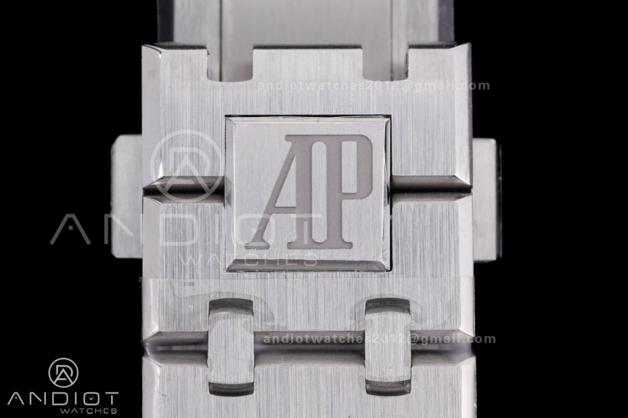 Royal Oak 41mm 15510 "50th Anniversary" SS ZF 1:1 Best Edition Black Textured Dial on SS Bracelet A4302