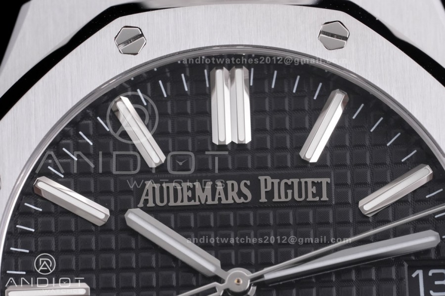 Royal Oak 41mm 15510 "50th Anniversary" SS ZF 1:1 Best Edition Black Textured Dial on SS Bracelet A4302