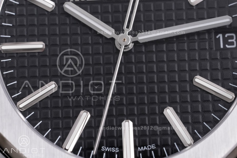 Royal Oak 41mm 15510 "50th Anniversary" SS ZF 1:1 Best Edition Black Textured Dial on SS Bracelet A4302