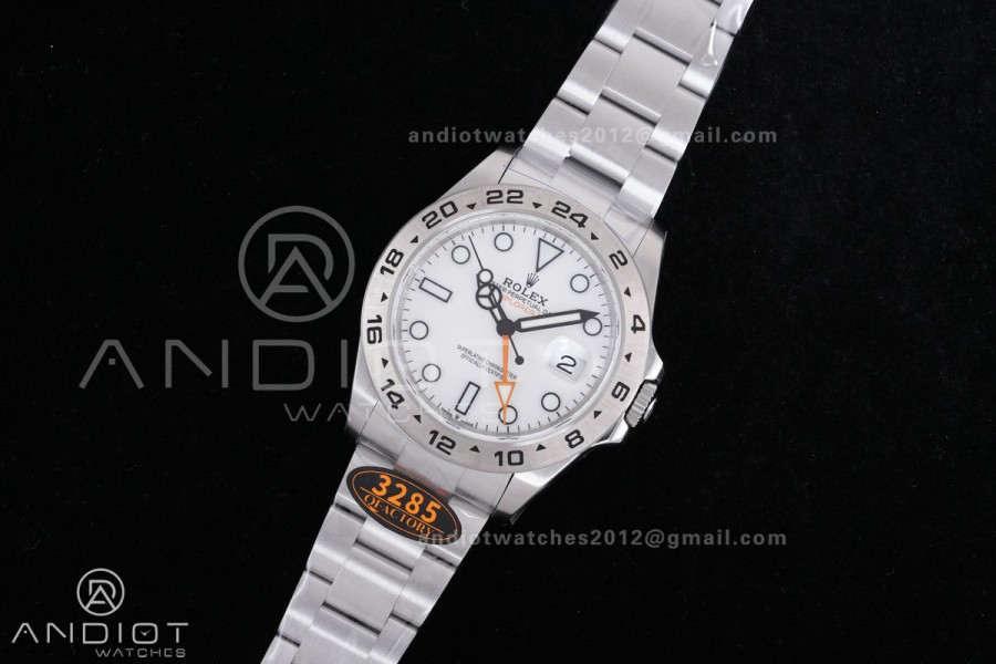 Explorer II 42mm 226570 904L V2 SS QF 1:1 Best Edition White Dial on Bracelet SH3285 CHS