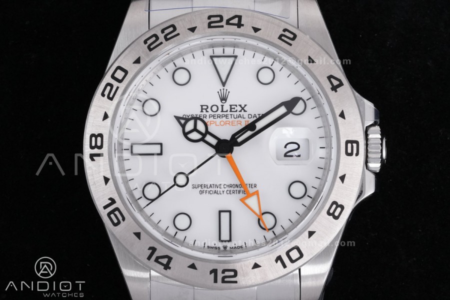Explorer II 42mm 226570 904L V2 SS QF 1:1 Best Edition White Dial on Bracelet SH3285 CHS