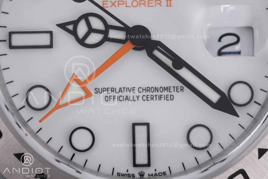 Explorer II 42mm 226570 904L V2 SS QF 1:1 Best Edition White Dial on Bracelet SH3285 CHS