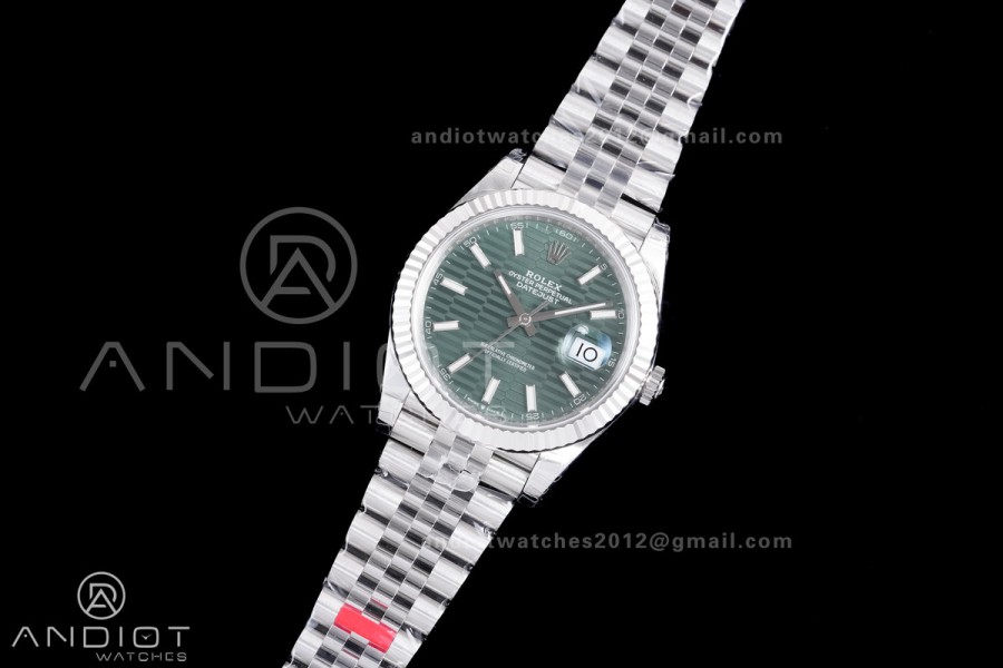 DateJust 41 126334 904L SS VSF 1:1 Best Edition Green Textured Dial on Jubilee Bracelet VS3235