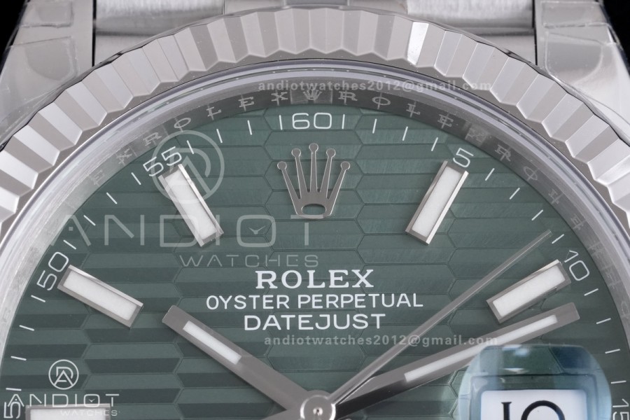 DateJust 41 126334 904L SS VSF 1:1 Best Edition Green Textured Dial on Jubilee Bracelet VS3235