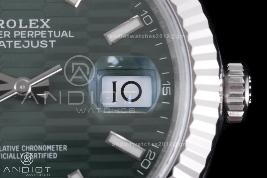 DateJust 41 126334 904L SS VSF 1:1 Best Edition Green Textured Dial on Jubilee Bracelet VS3235