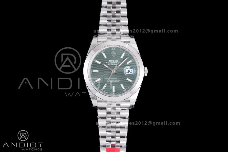 DateJust 41 126300 904L SS VSF 1:1 Best Edition Green Textured Dial on Jubilee Bracelet VS3235