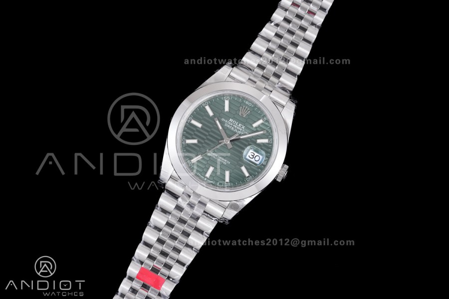 DateJust 41 126300 904L SS VSF 1:1 Best Edition Green Textured Dial on Jubilee Bracelet VS3235