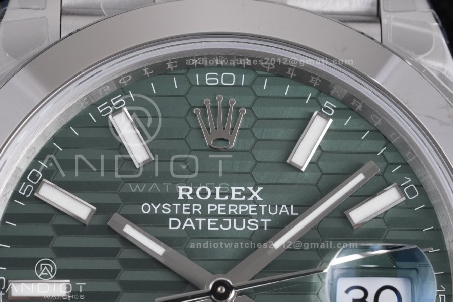 DateJust 41 126300 904L SS VSF 1:1 Best Edition Green Textured Dial on Jubilee Bracelet VS3235