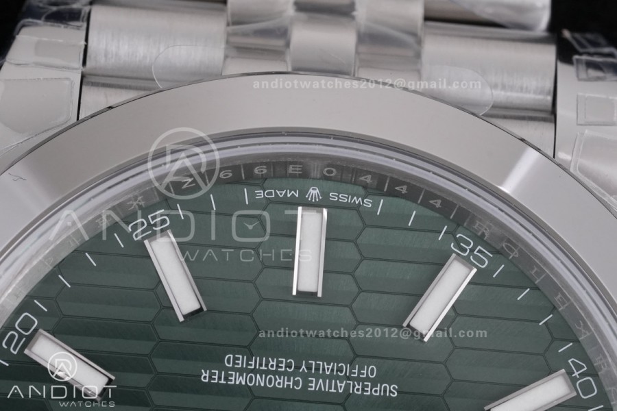 DateJust 41 126300 904L SS VSF 1:1 Best Edition Green Textured Dial on Jubilee Bracelet VS3235