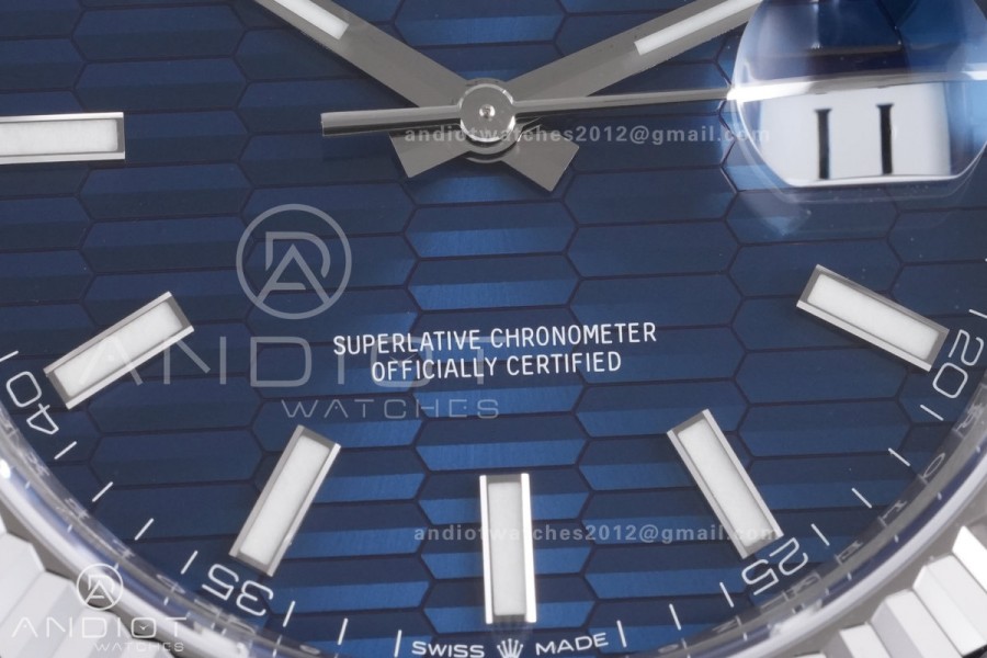 DateJust 41 126334 904L SS VSF 1:1 Best Edition Blue Textured Dial on Jubilee Bracelet VS3235