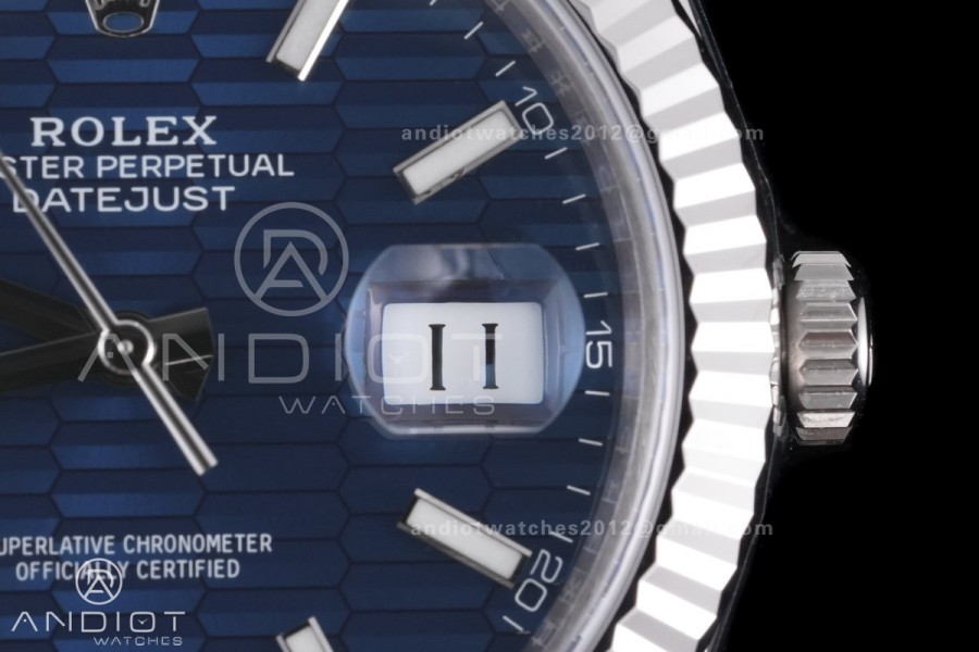 DateJust 41 126334 904L SS VSF 1:1 Best Edition Blue Textured Dial on Jubilee Bracelet VS3235