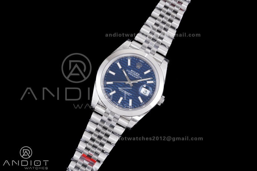  DateJust 41 126300 904L SS VSF 1:1 Best Edition Blue Textured Dial on Jubilee Bracelet VS3235
