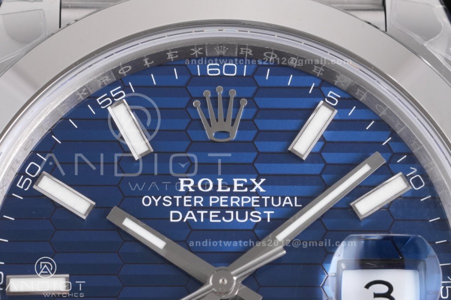  DateJust 41 126300 904L SS VSF 1:1 Best Edition Blue Textured Dial on Jubilee Bracelet VS3235
