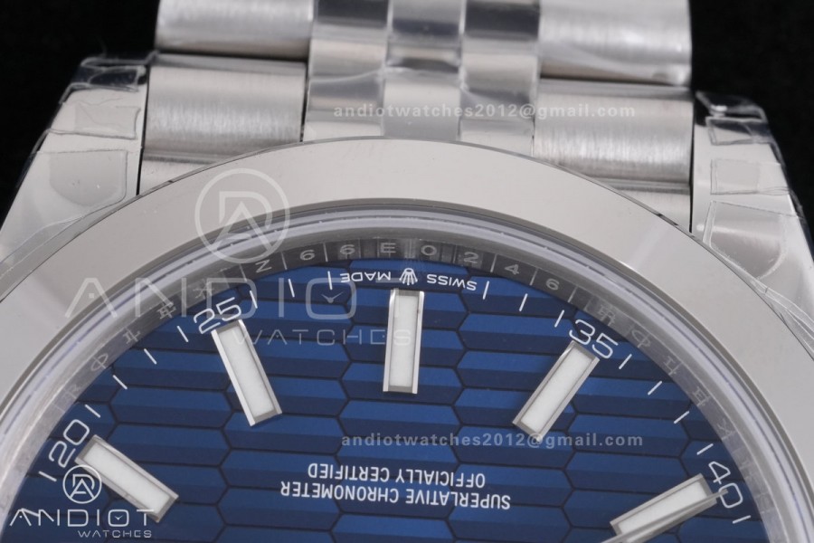  DateJust 41 126300 904L SS VSF 1:1 Best Edition Blue Textured Dial on Jubilee Bracelet VS3235