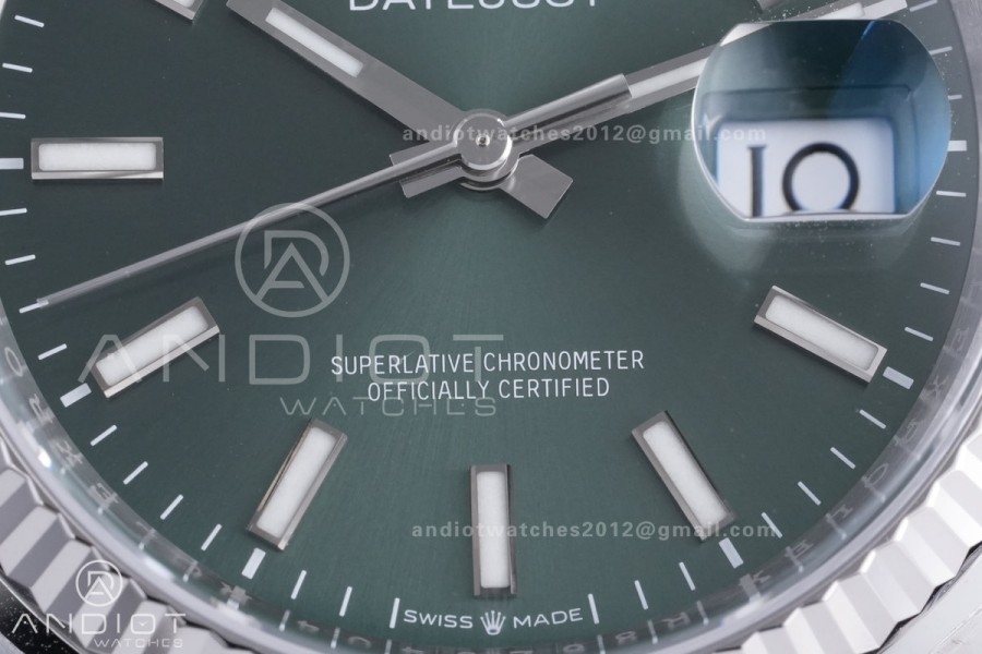 DateJust 36 SS 126234 VSF 1:1 Best Edition 904L Steel Green Dial on Jubilee Bracelet VS3235