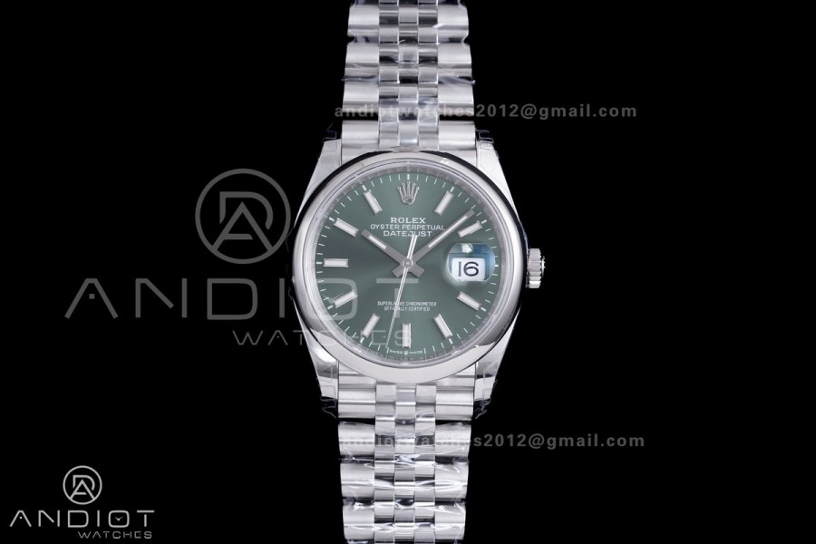 DateJust 36 SS 126200 VSF 1:1 Best Edition 904L Steel Green Dial on Jubilee Bracelet VS3235