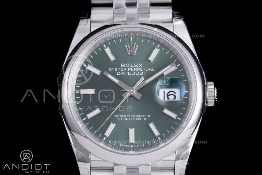 DateJust 36 SS 126200 VSF 1:1 Best Edition 904L Steel Green Dial on Jubilee Bracelet VS3235