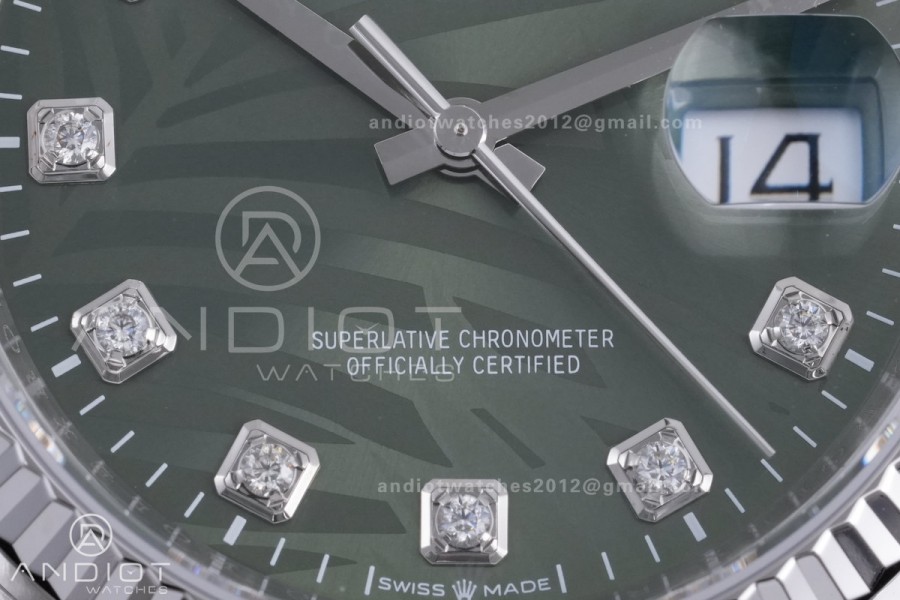 DateJust 36 SS 126234 VSF 1:1 Best Edition 904L Steel Green Leaf Dial on Jubilee Bracelet VS3235